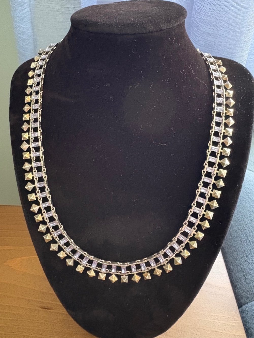 NWT Kendra Scott Oscar Choker Statement Bib Necklace Rhodium Lilac Crystal